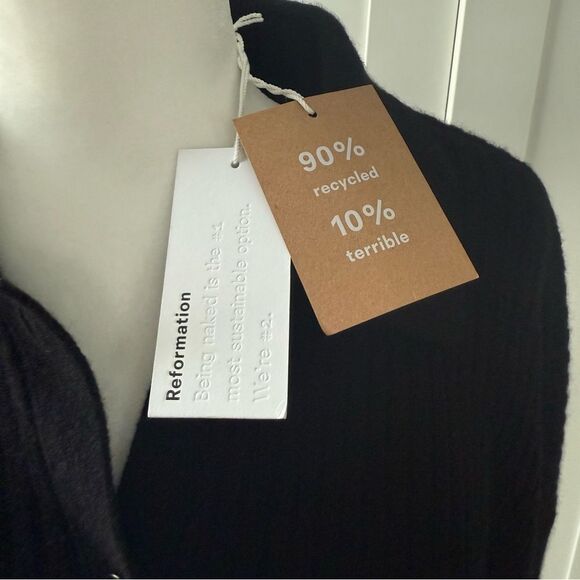 Reformation Black Fantino Cashmere Collared Cardigan - Small - Picture 5 of 8